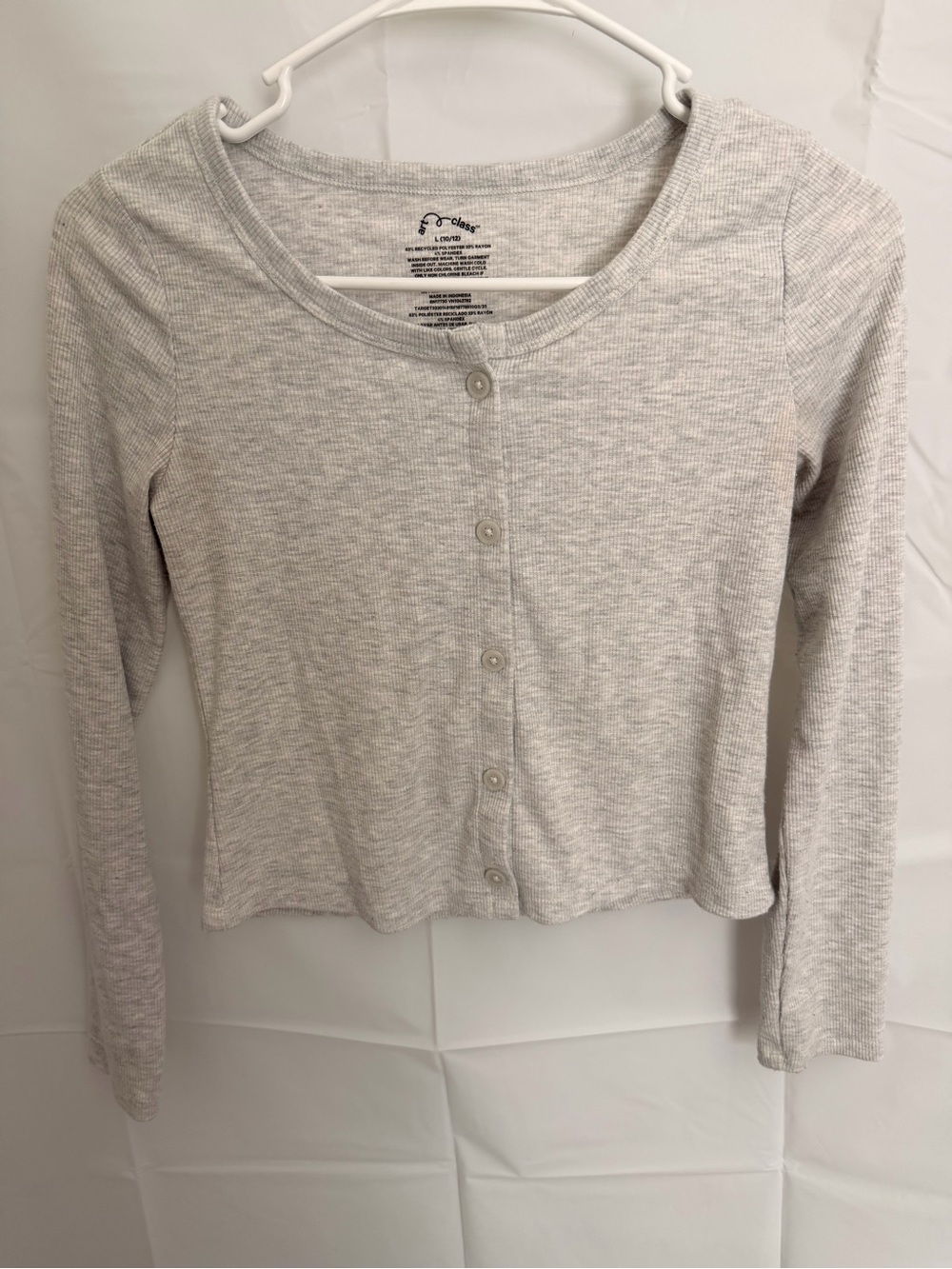 Gray Long Sleeve Button Up